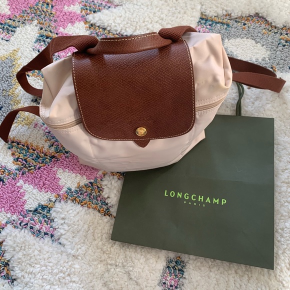 Longchamp Bags Longchamp Le Pliage Nylon Beige Backpack Poshmark
